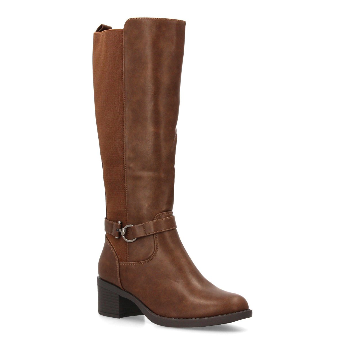 Botas altas marrones con zippers y hebilla - Imagen 4