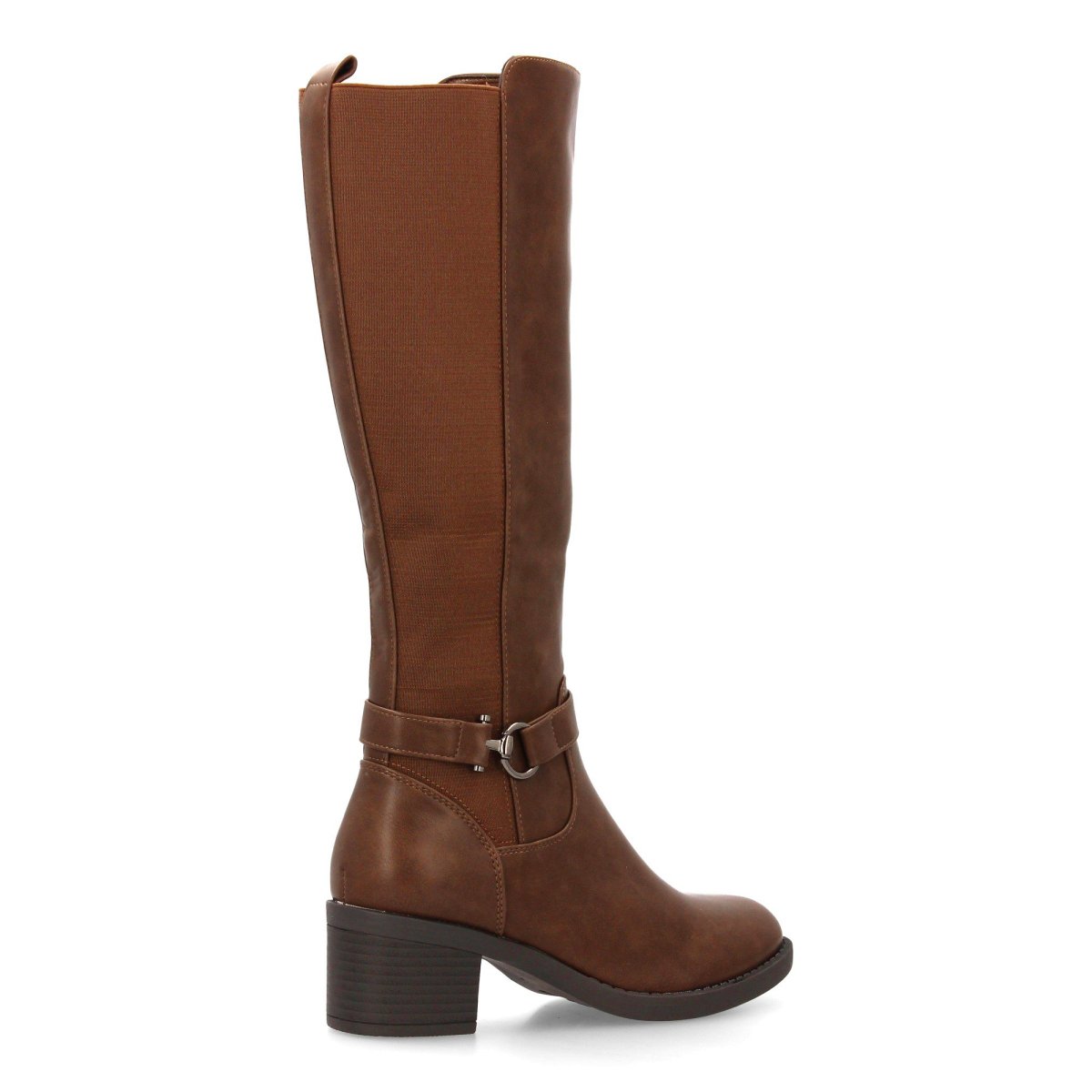 Botas altas marrones con zippers y hebilla - Imagen 5
