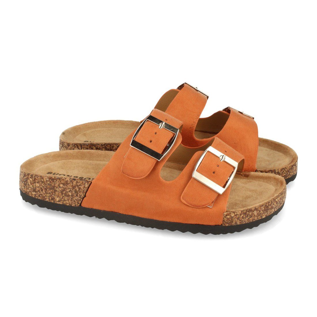 Sandalias doble hebilla naranja Buonarotti - Imagen 2