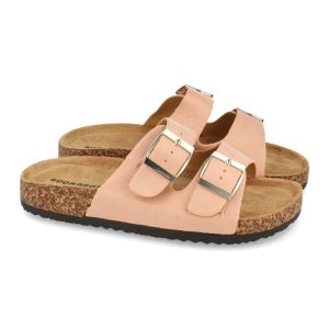 Sandalias de doble hebilla rosa Buonarotti