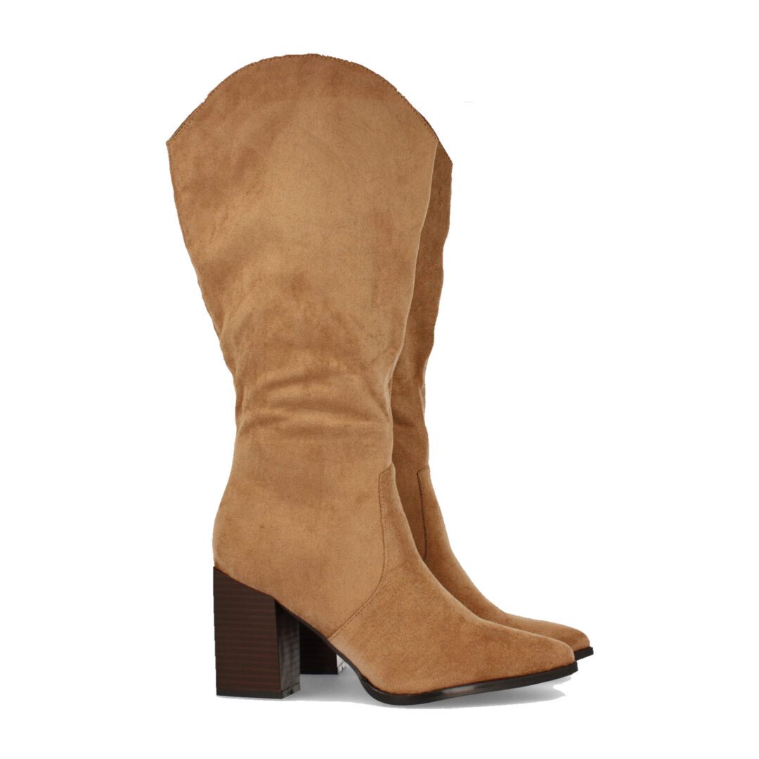 Bota cowboy cuadrada camel