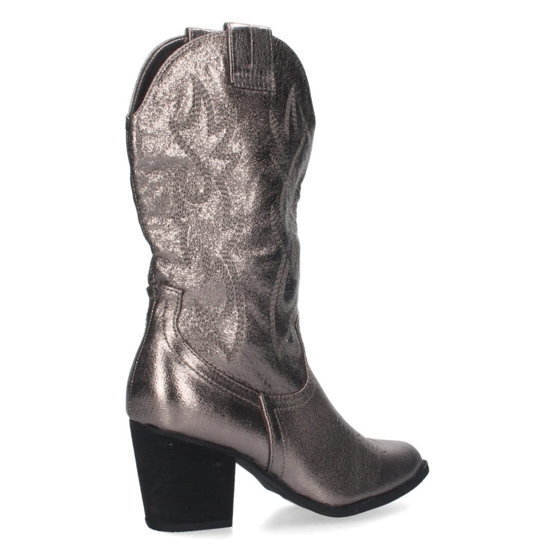 Botas altas vaqueras gris sin estampado - Imagen 5