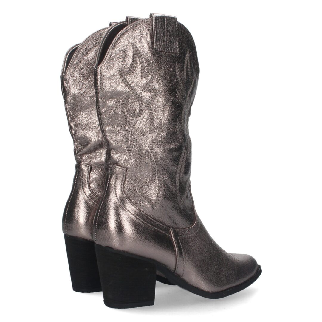 Botas altas vaqueras gris sin estampado - Imagen 6
