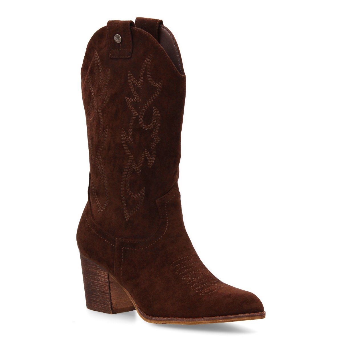 Bota media caña cowboy bordados marrón - Imagen 4
