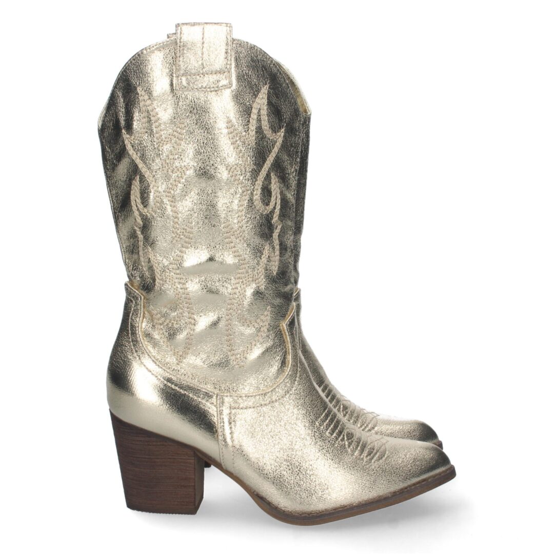Botas cowboy plateadas bordados geométricos
