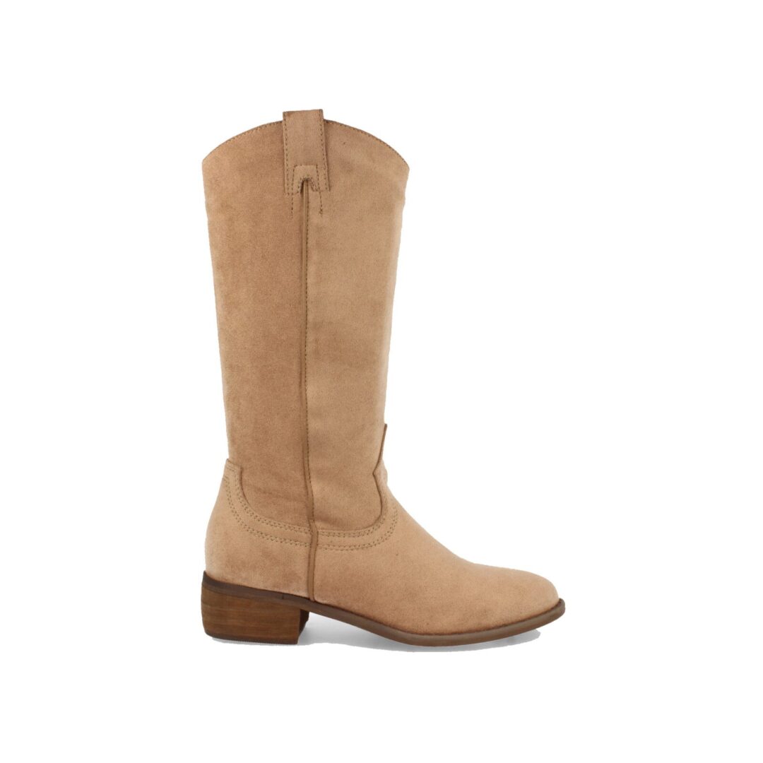 Bota alta recta antelina apricot - Imagen 3