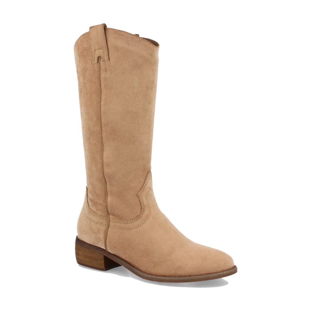 Bota alta recta antelina apricot - Imagen 4