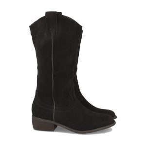 Bota campera negra caña alta