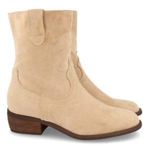 Botín campero beige media caña