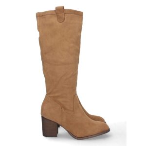 Bota alta antelina color camel