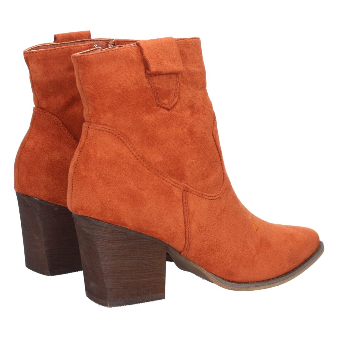 Botas tacón cuadrado naranja estilo cowboy - Imagen 4