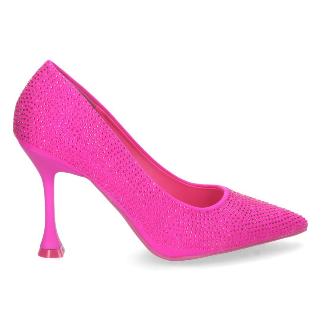 Zapatos tacón alto brillos fucsia - Imagen 3