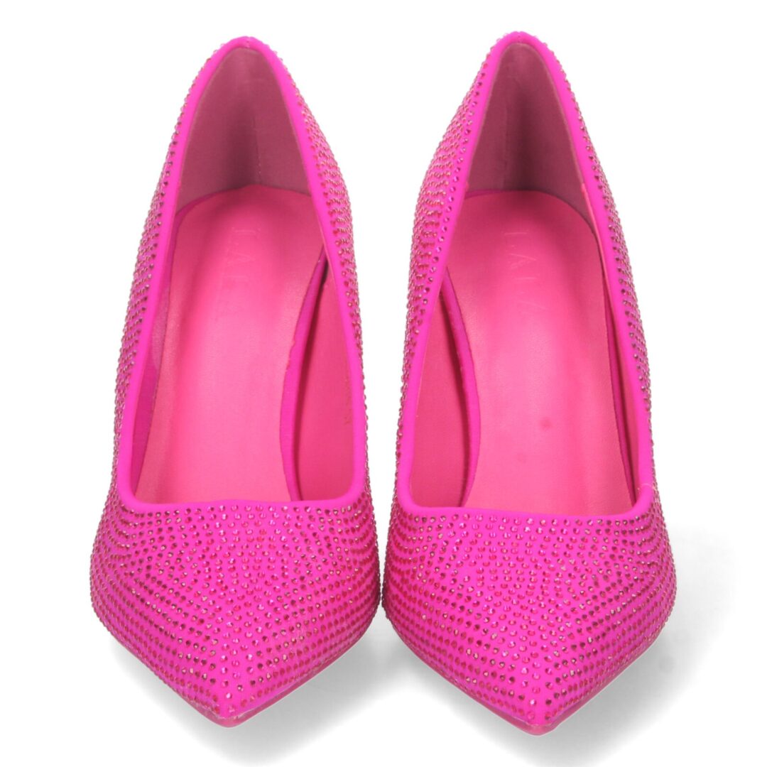 Zapatos tacón alto brillos fucsia - Imagen 4