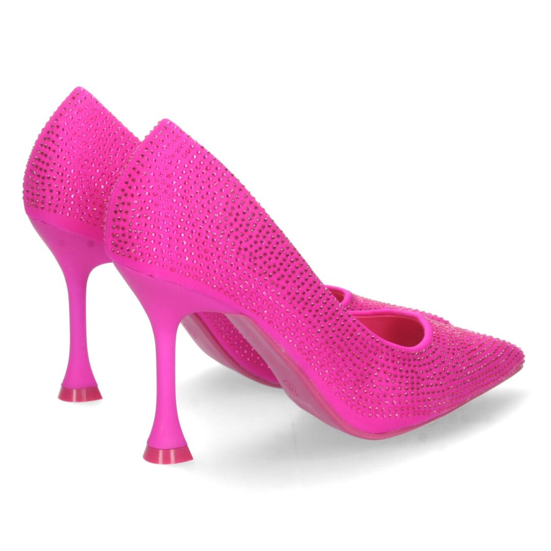 Zapatos tacón alto brillos fucsia - Imagen 5