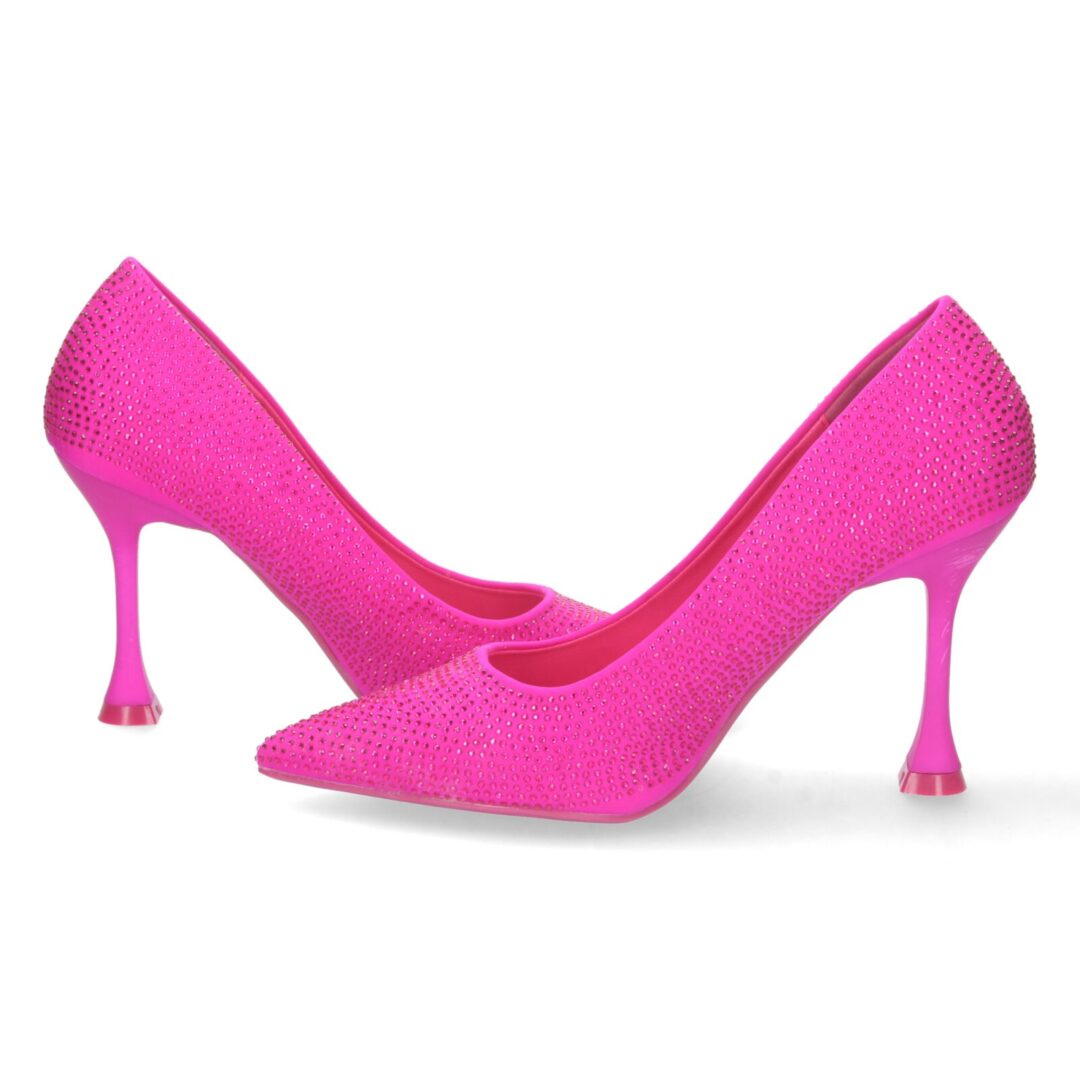 Zapatos tacón alto brillos fucsia - Imagen 6