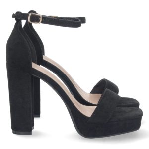 Sandalias de tacón grueso negras con plataforma