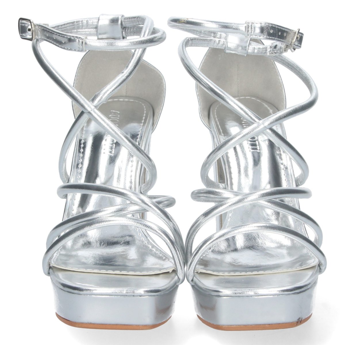 Sandalias tacón tiras plata - Imagen 4