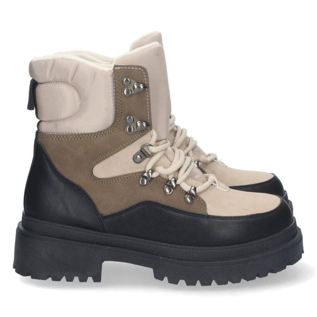 Botín montaña beige cordones gruesa