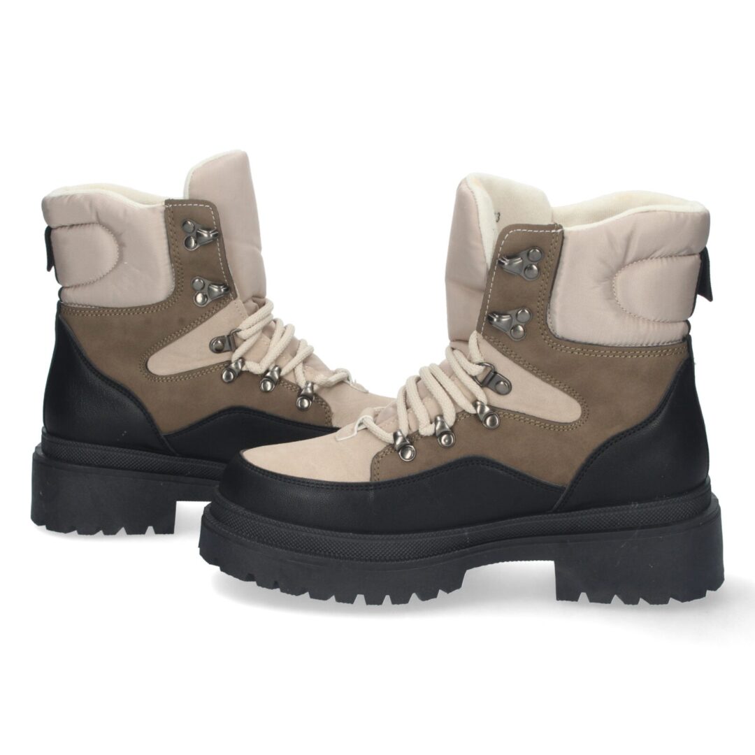 Botín montaña beige cordones gruesa - Imagen 6
