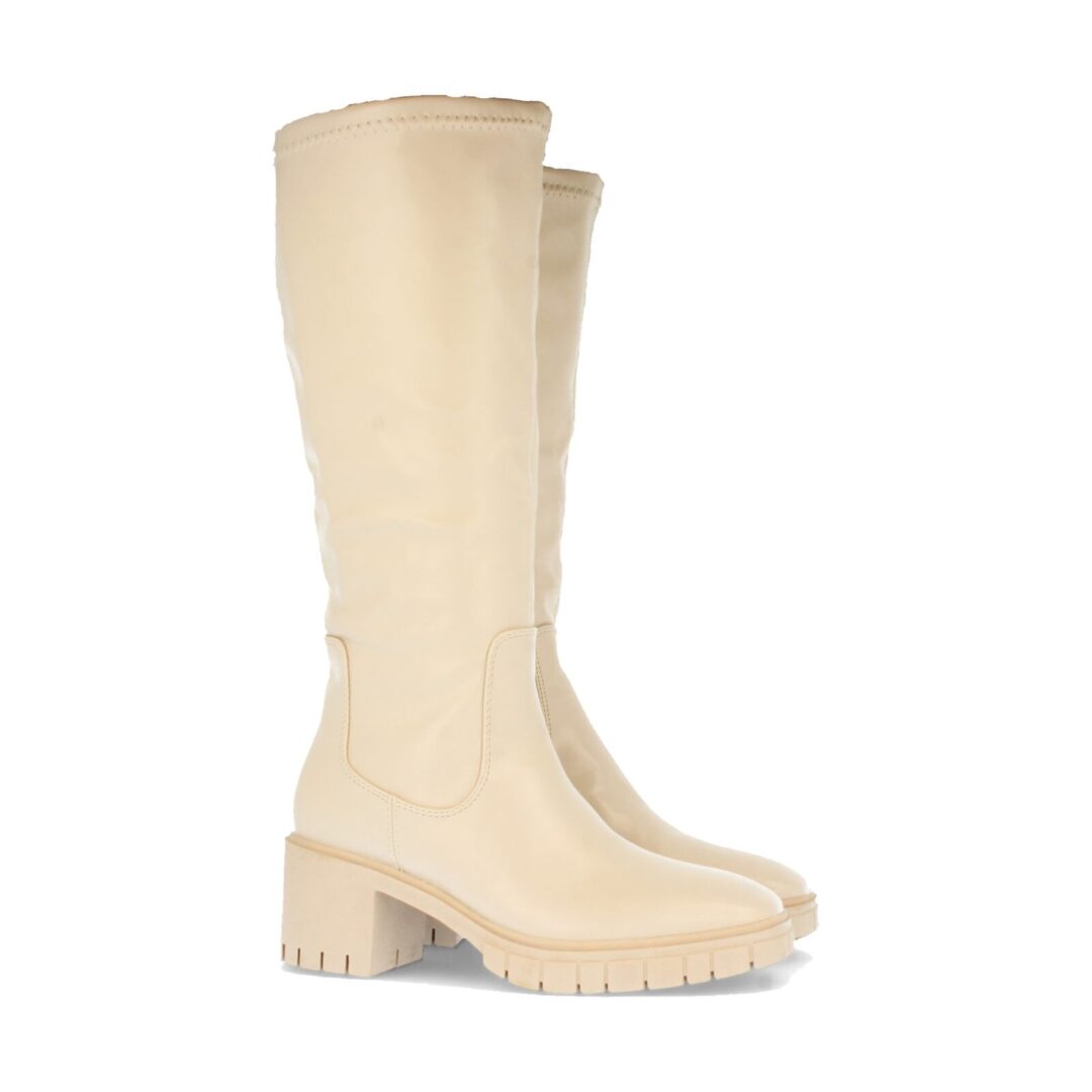 Botas altas con suela track beige - Imagen 2