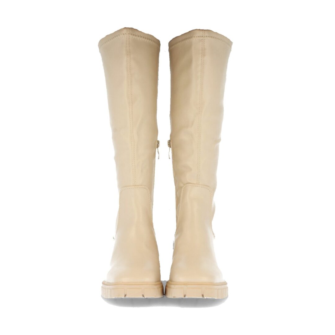 Botas altas con suela track beige - Imagen 4
