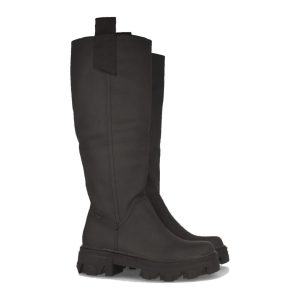 Bota alta negra suela track