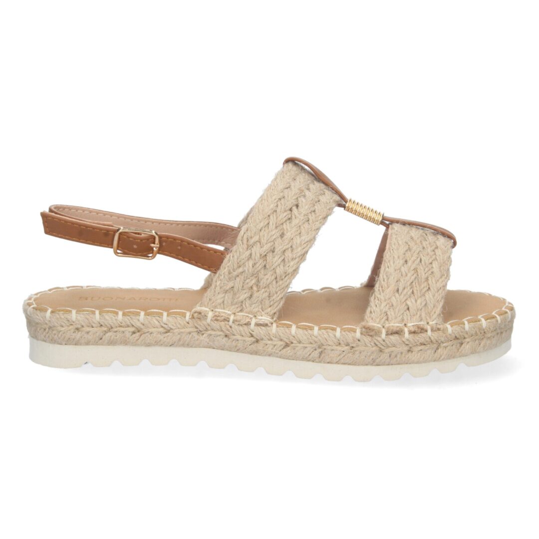 Sandalias beige trenzadas detalle apricot - Imagen 3
