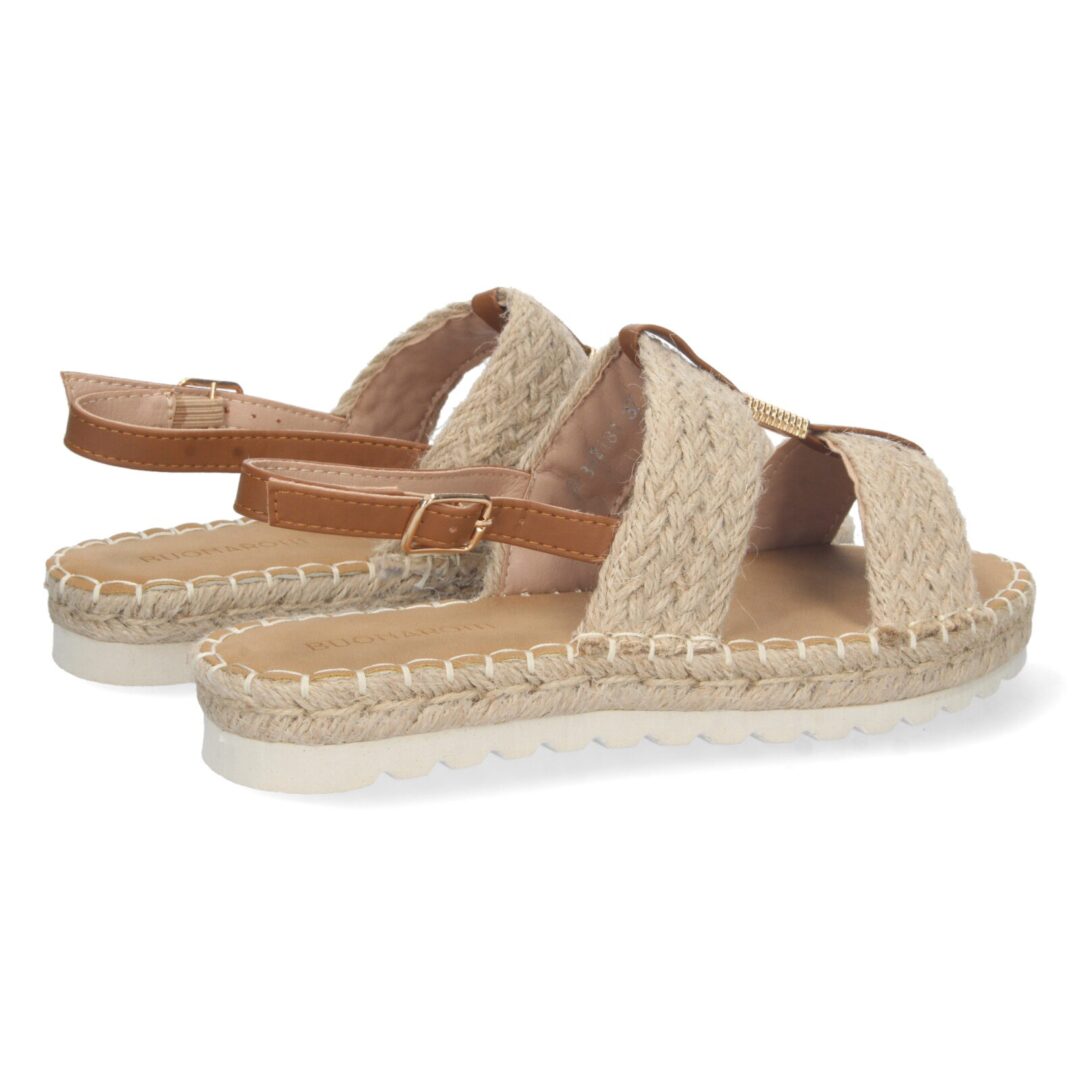 Sandalias beige trenzadas detalle apricot - Imagen 5