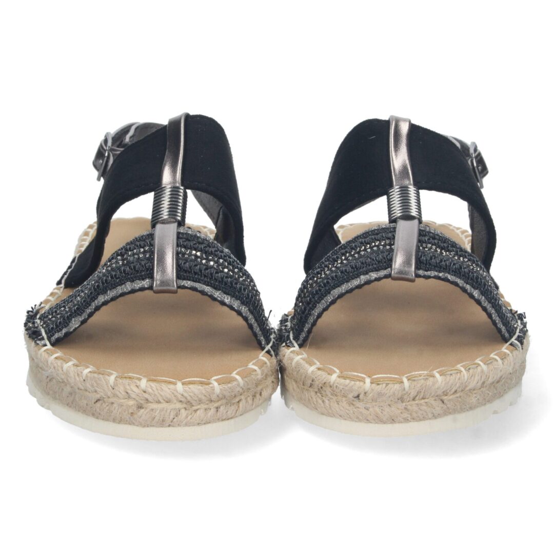 Sandalias negras con tiras de esparto - Imagen 4
