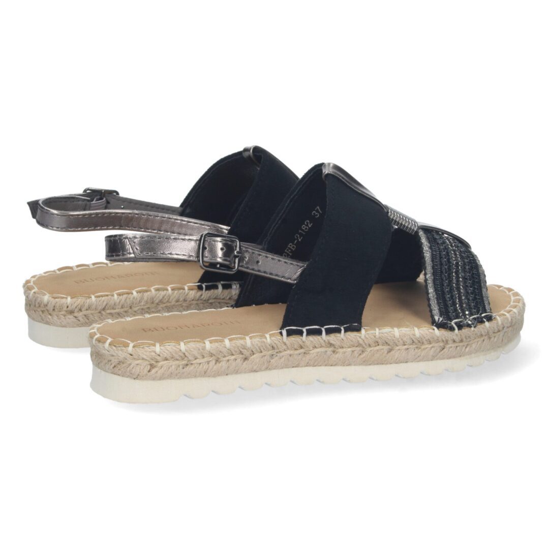 Sandalias negras con tiras de esparto - Imagen 5