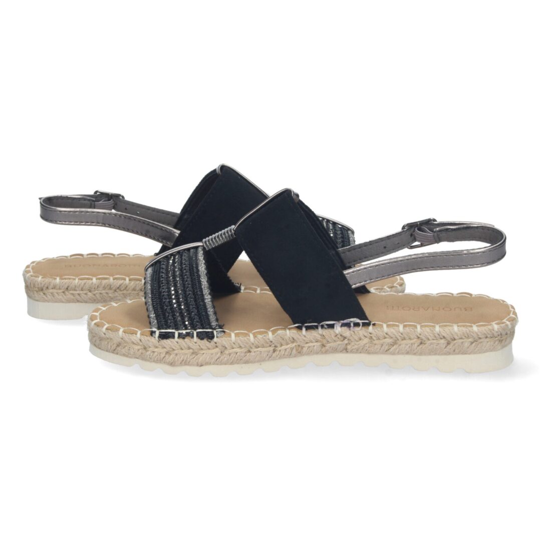 Sandalias negras con tiras de esparto - Imagen 6