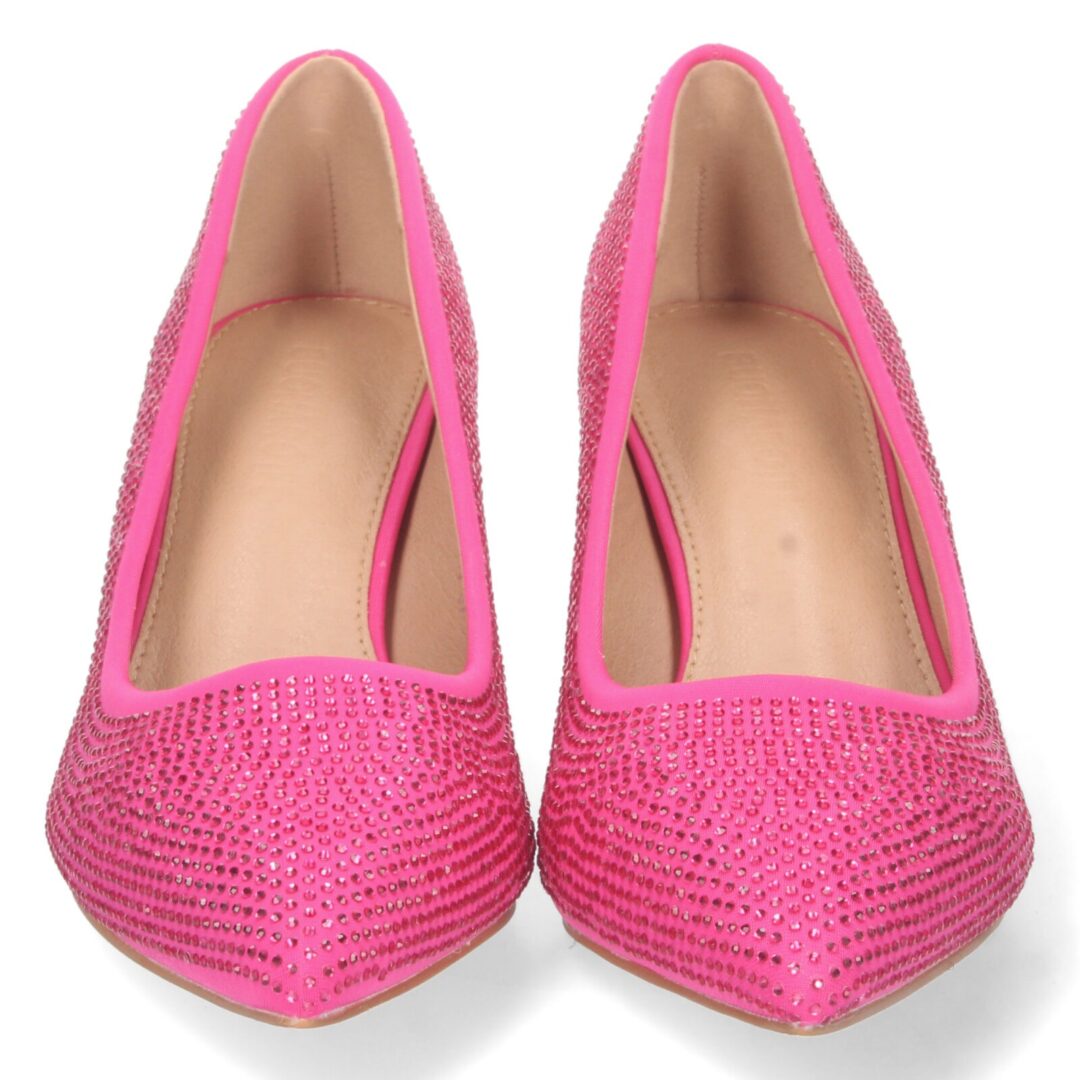 Zapatos tacón acharolados cristales fucsia - Imagen 4
