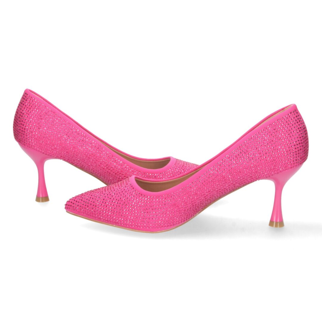 Zapatos tacón acharolados cristales fucsia - Imagen 6