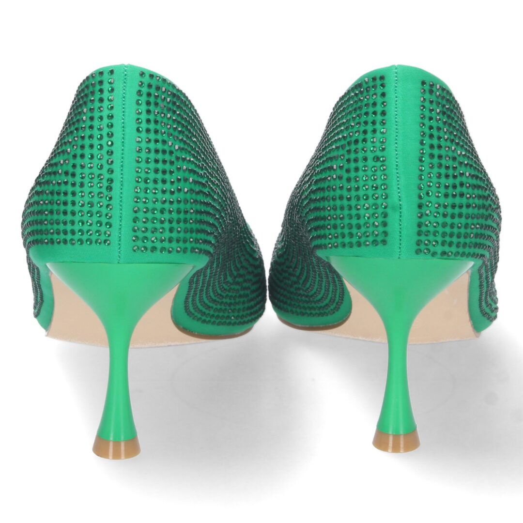 Zapato de tacón verde con brillos - Imagen 5