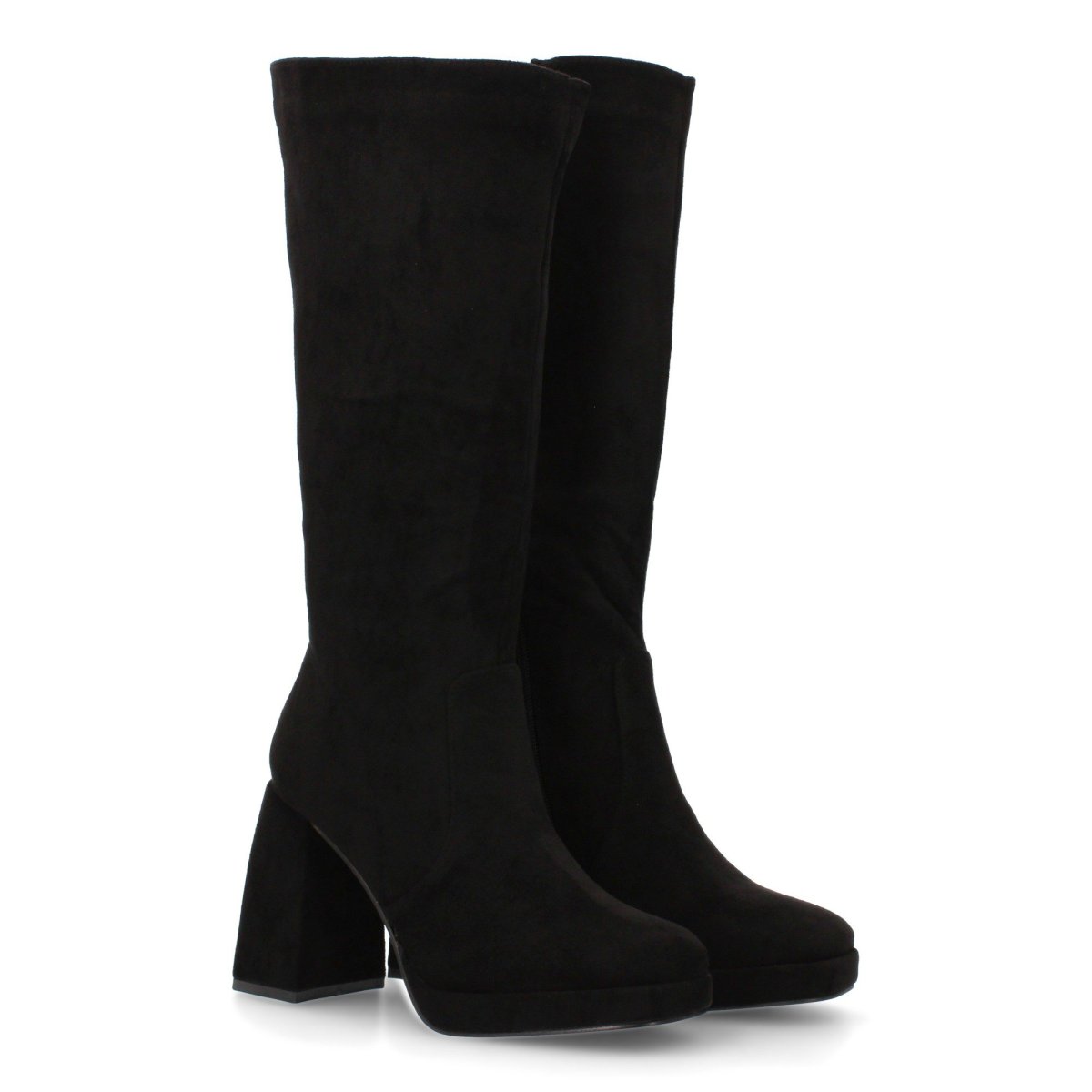 Bota alta con tacón ancho negro - Imagen 2