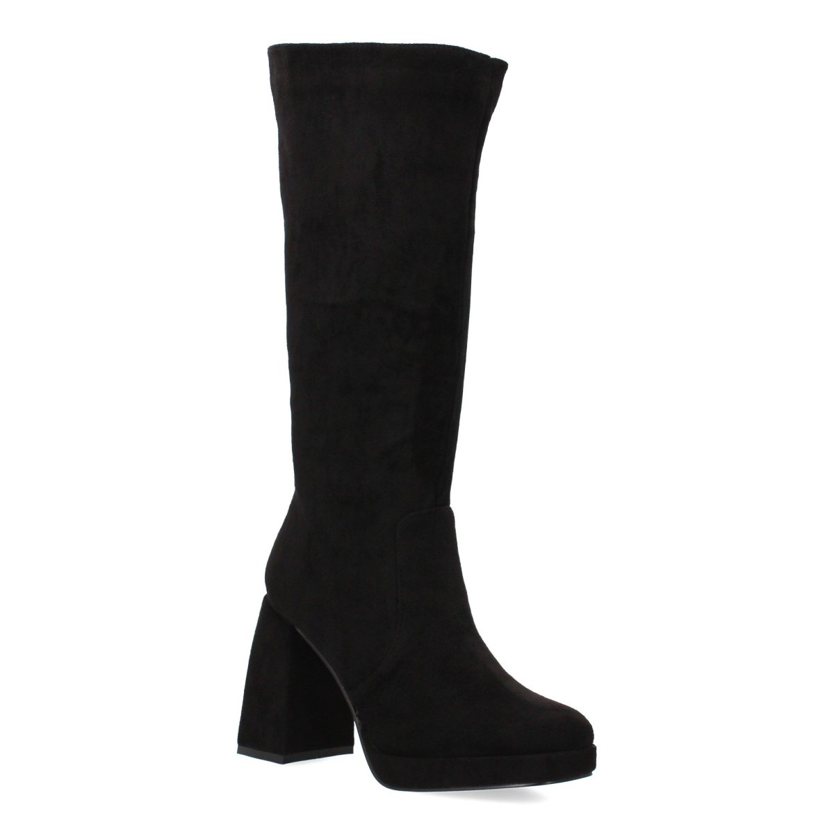 Bota alta con tacón ancho negro - Imagen 4