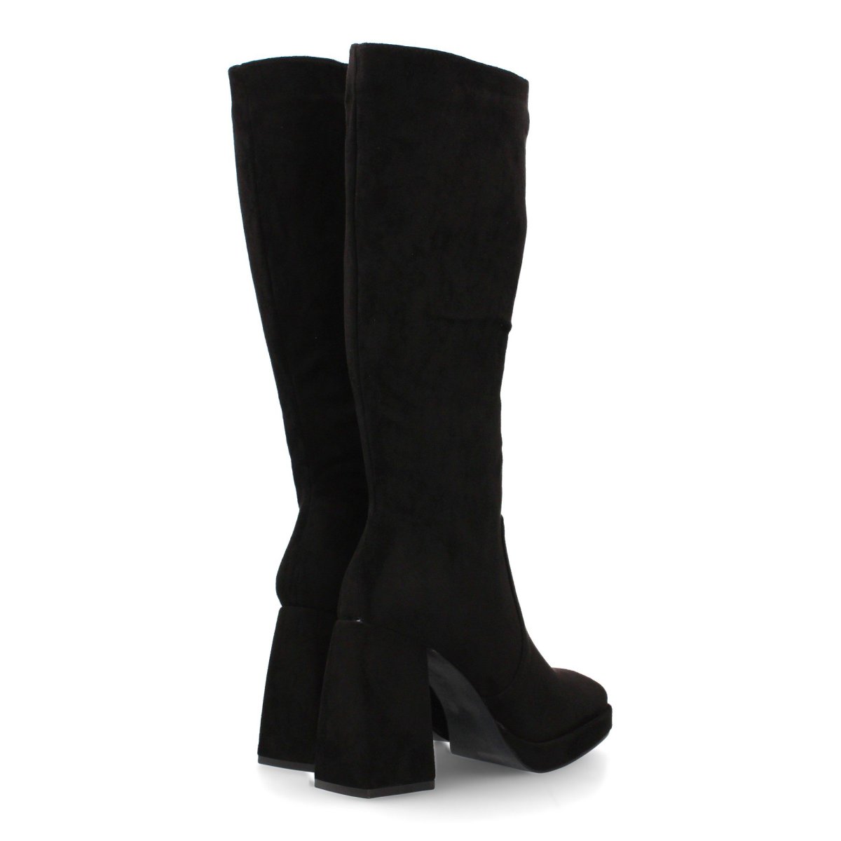 Bota alta con tacón ancho negro - Imagen 6