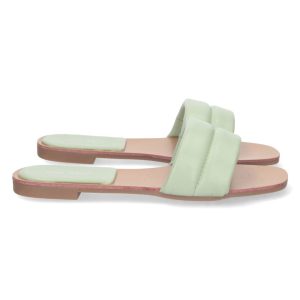 Sandalias planas verde menta acolchadas