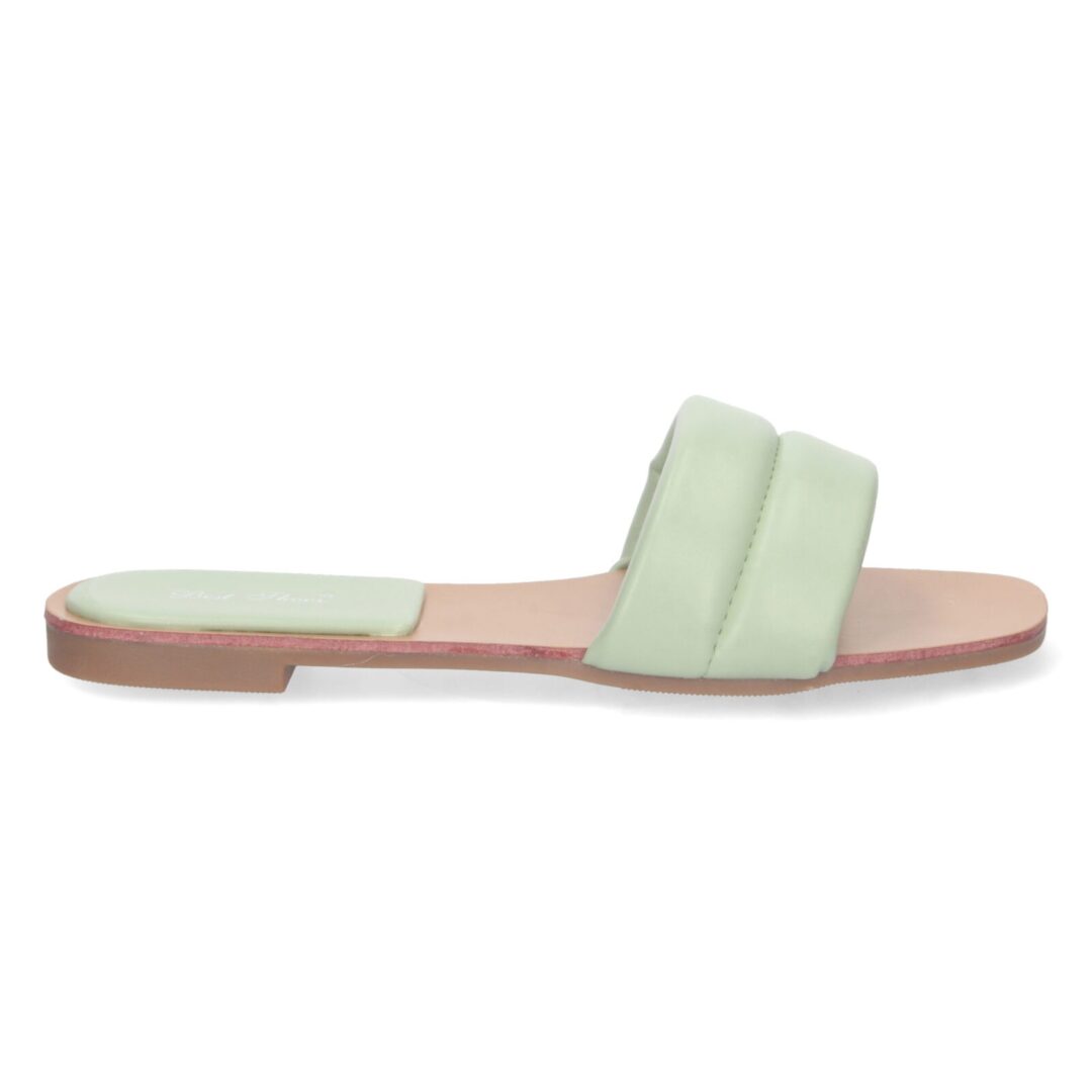 Sandalias planas verde menta acolchadas - Imagen 3
