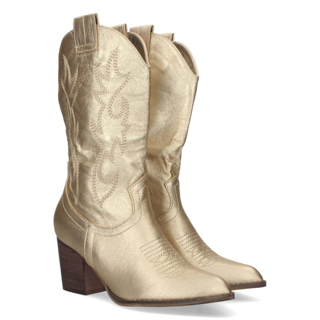 Botas cowboy plateadas bordados geométricos - Imagen 4