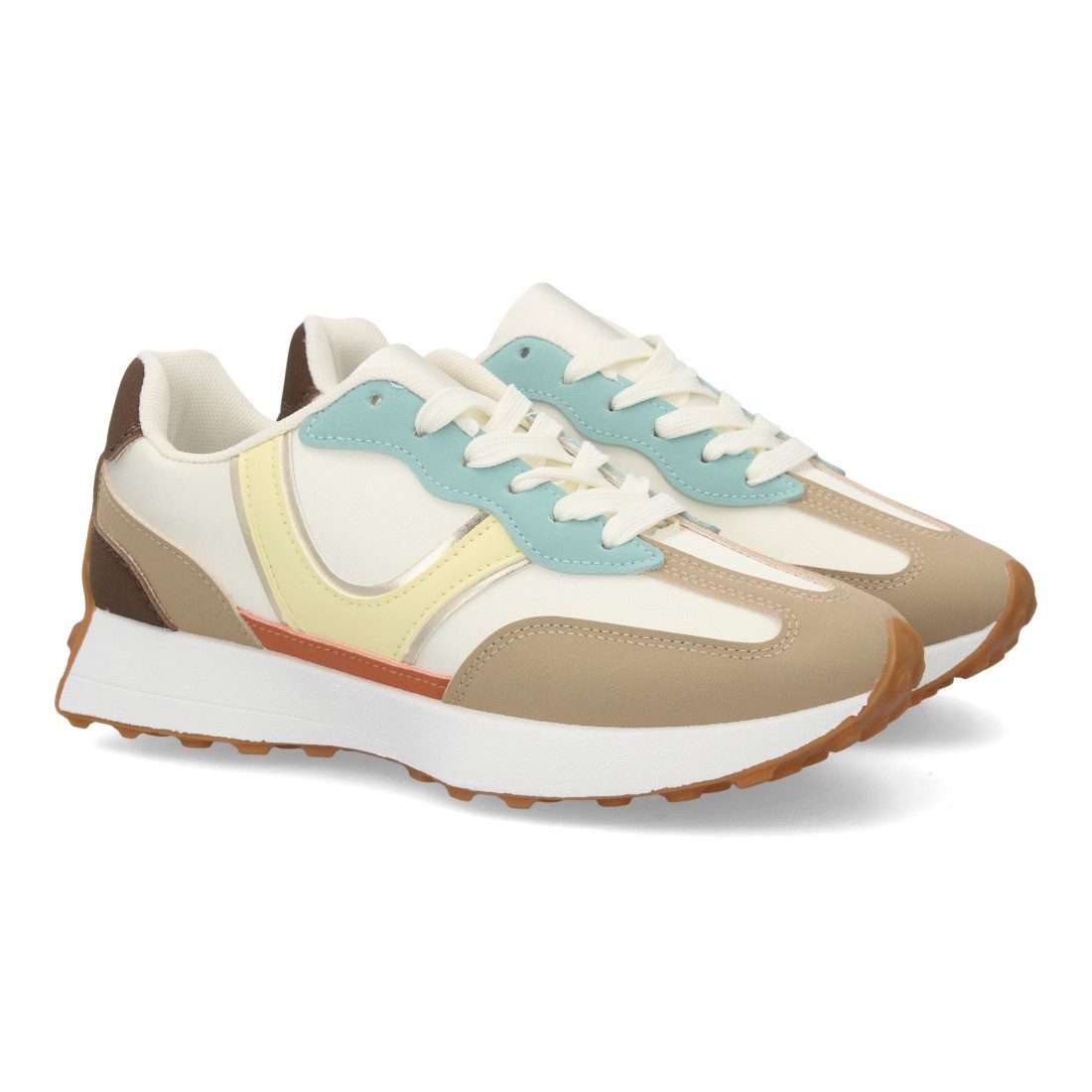 Zapatilla deportiva casual kaki bloques color