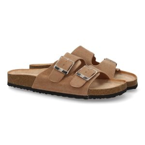Sandalias de doble hebilla nude Buonarotti