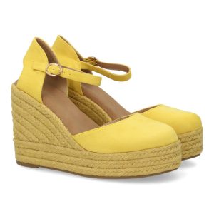 Cuñas altas valenciana amarillo plataforma