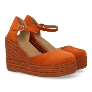 Cuñas Altas Valenciana Naranja Plataforma Esparto