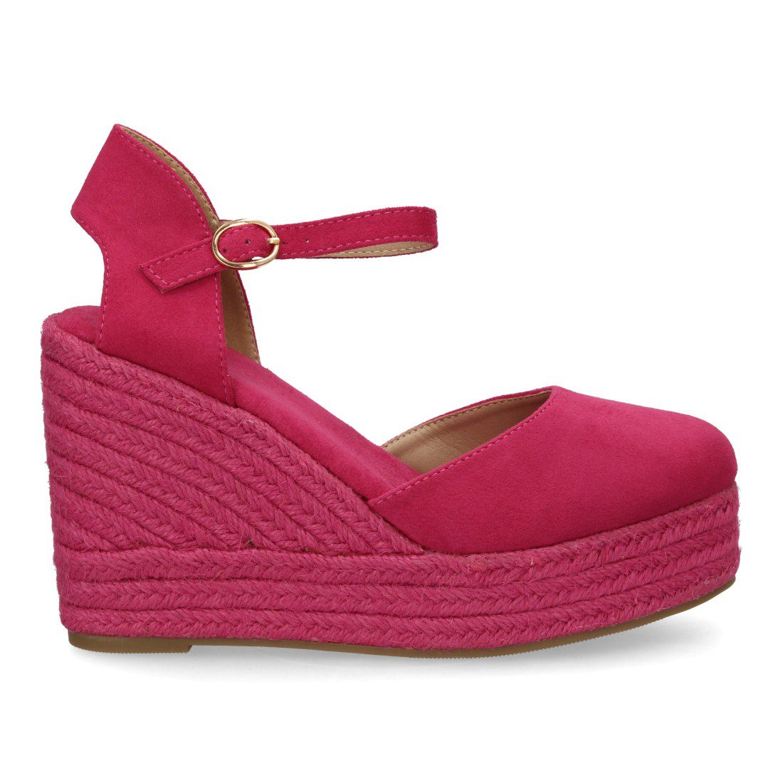 Cuñas Altas Rosa Fucsia Plataforma Tobillo - Imagen 3