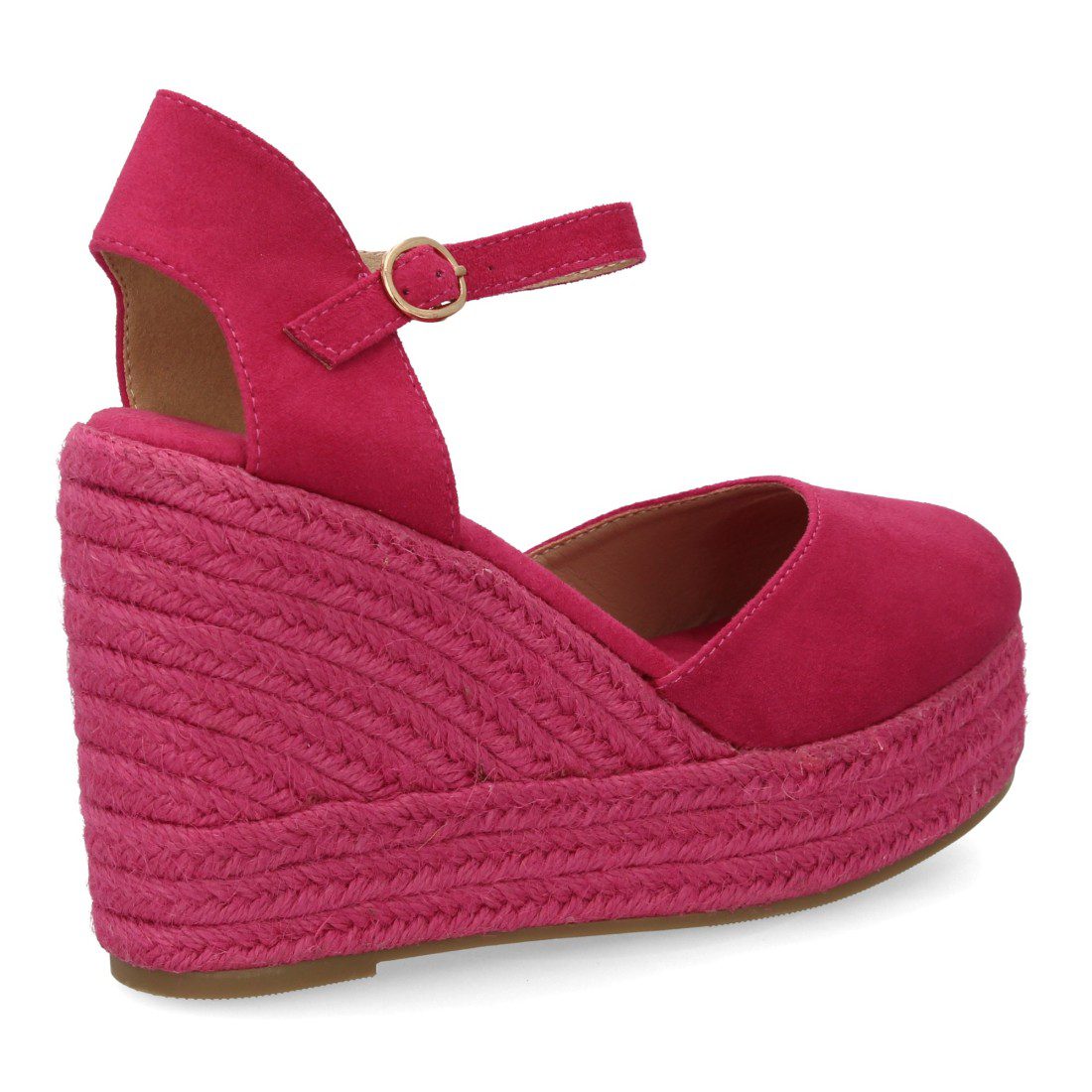 Cuñas Altas Rosa Fucsia Plataforma Tobillo - Imagen 5