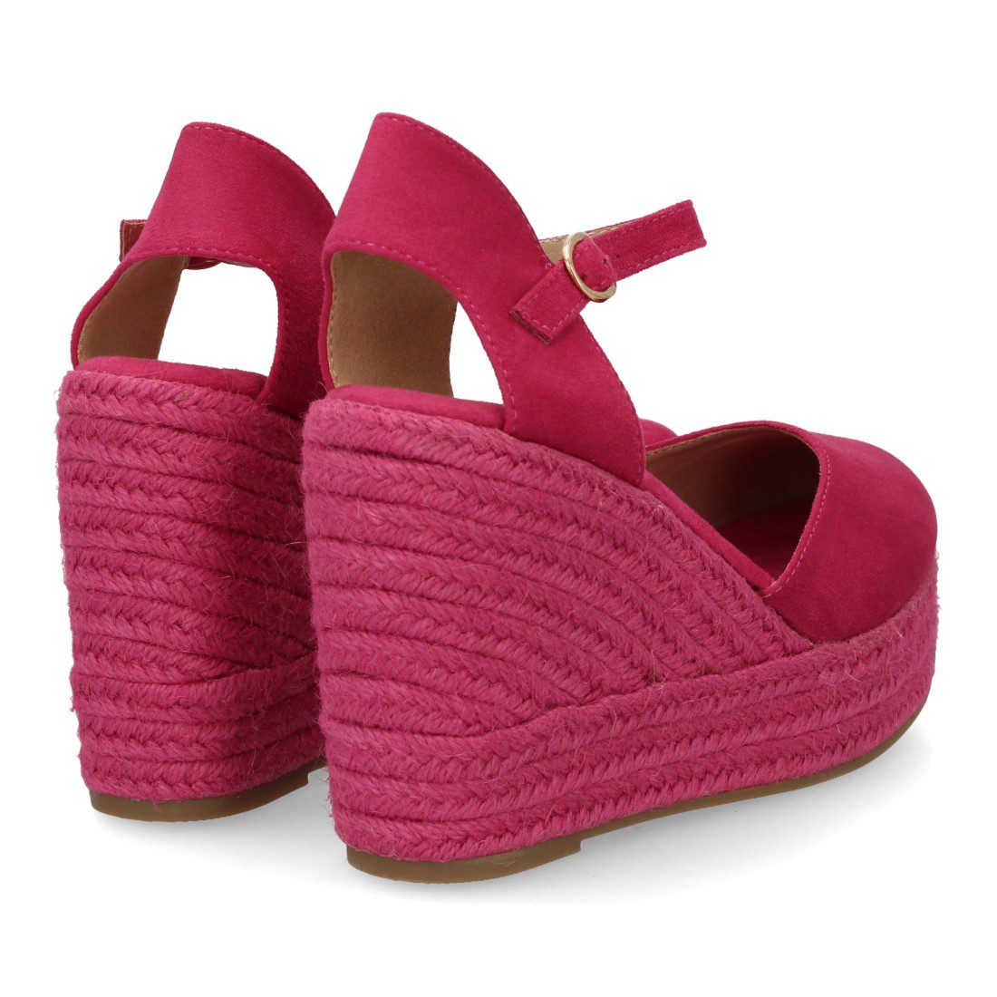 Cuñas Altas Rosa Fucsia Plataforma Tobillo - Imagen 6