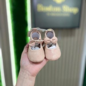 Zapatitos de Bebé con Moño – Rosa Nude