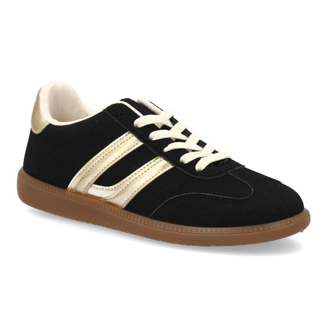 Deportivas vintage negro crema - Imagen 4