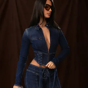 "SAPHIRA" TOP - BLUE DENIM